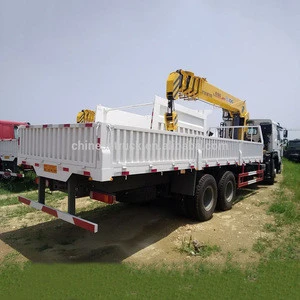 CNHTC Howo 12 Wheels 371hp 5tons heavy cargo truck crane for ghana