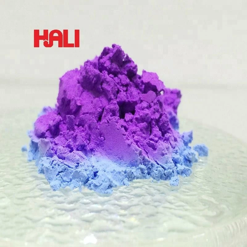 color change material  that is hot sensitive thermochormic pigment,color to color thermal powders item:HLR8128,purple to blue