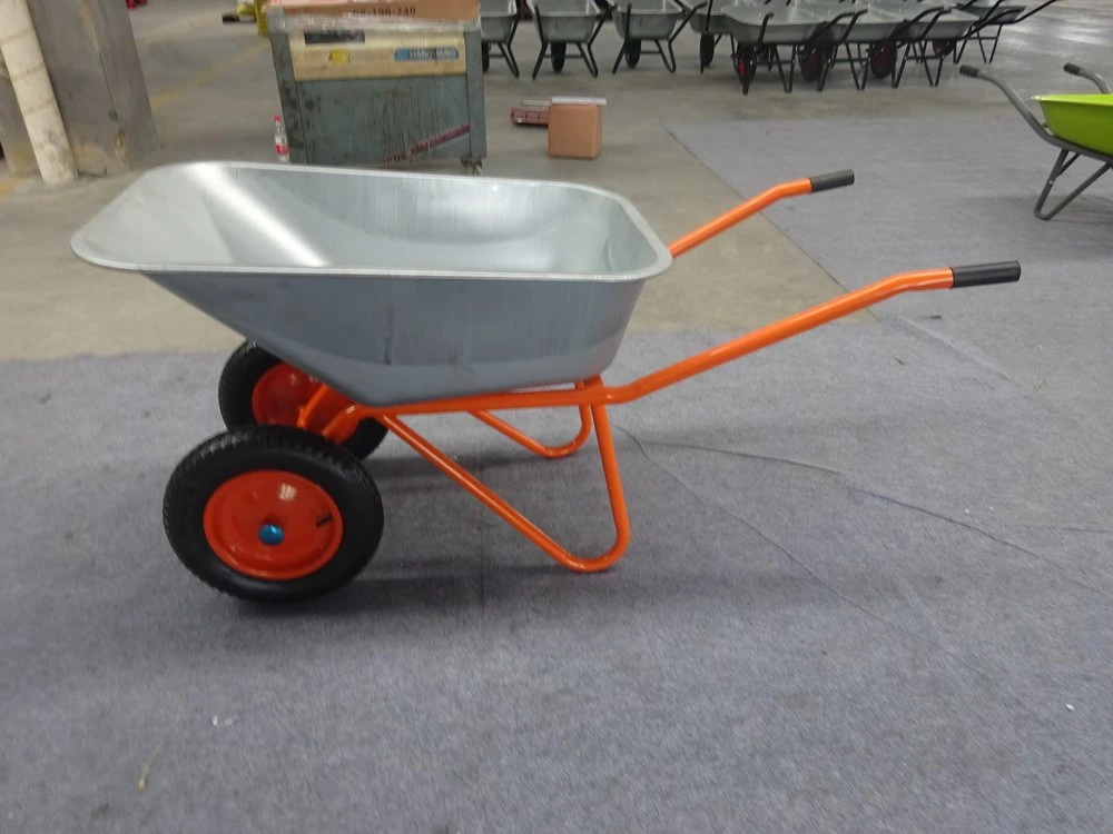 Construction Wheelbarrow with 2 wheels With Deep Tray Wb6418S Strong And Easy To Assmble