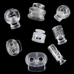 Cord Lock Plastic Stopper Cord Ends Toggles Clip Buckle Transparent Clear Frost Shoelace Sportswear DIY Bag Accessories