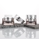 Cosmetic acrylic bottle 50ml 100ml and acrylic jars 30g 50g with luxury custom packaging skincare sets