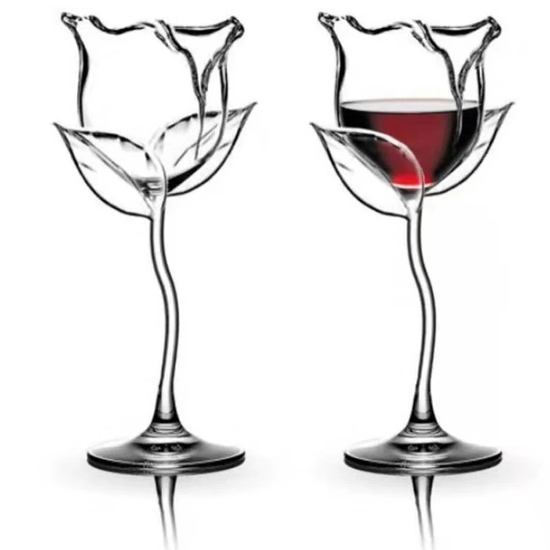 Creative  Rose Flower Shape Wine Glass