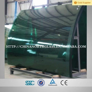 Curved glass for curtain wall