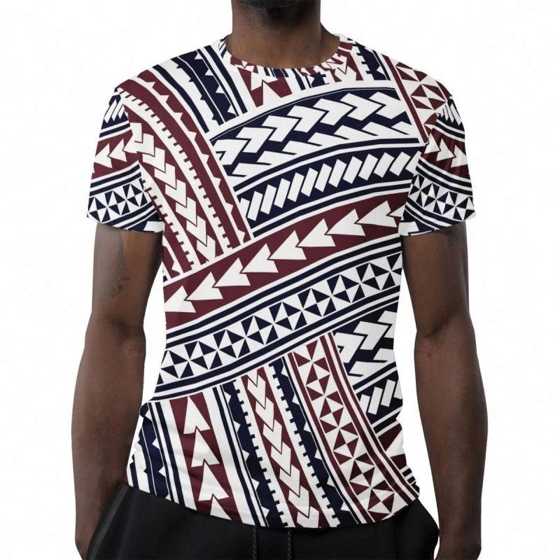 Buy Custom Design Polynesian Traditional Tribal Pattern 100% Polyester T  Shirt Short Sleeve Comfortable Wholesale Men Samoan Clothes from Quanzhou  Moqi Culture Development Co., Ltd., China