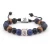 Import Custom Handmade 8mm Natural Stone Bracelet Lapis Lazuli Tiger Eye DIY Adjustable Woven Men Bracelet from China