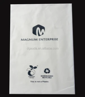 Custom logo guangdong manufacturer garments bag 100%  biodegradable EPI bolsas compostable PLA/ corn starch bag