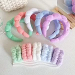Custom LOGO Hair Accessories Terry Cloth Sponge Hairband Spa Skincare Girls Headband Washing Face Makeup Headband For Women