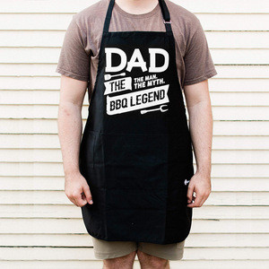 Custom Logo printed BBQ Grill waterproof Apron chef kids kitchen aprons Funny Apron for Dad