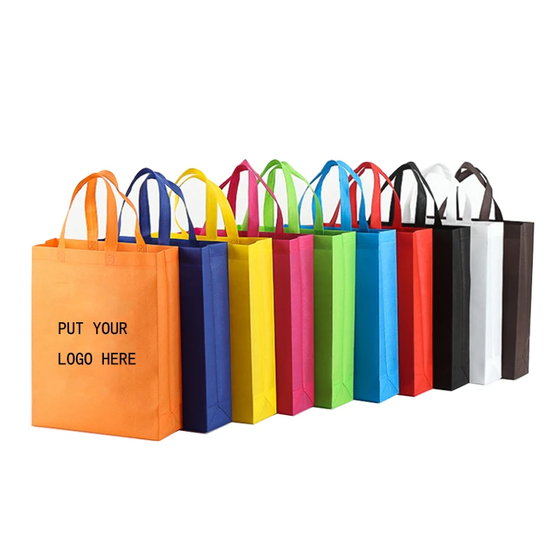 Custom Logo Printed Fast Delivery Cheap Multi Color  Reusable Grocery Packaging Tote wholesale Non Woven Ultrasonic Shopping Bag