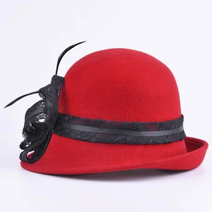 Custom Made Formal Winter 100% Wool Hat Women Church Hats