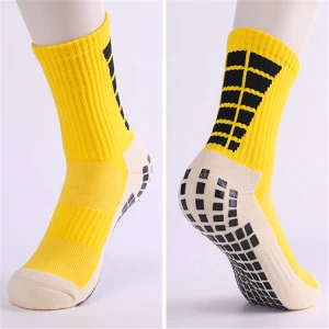 Custom Mens Wear Non-slip 6 Colors Crew Football Socks Rubber Grip Sports Socks
