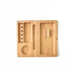 Custom small smoking accessories herbal cigarette magnetic magnet raw cigar bamboo raw wood wooden tobacco handles rolling tray