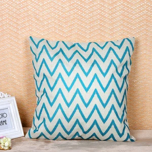Custom stripe printed linen cotton cushion cover