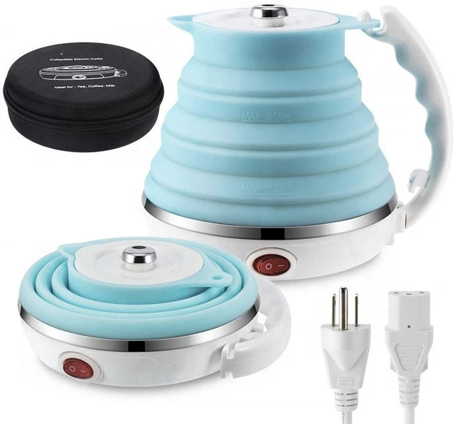 Custom Travel Foldable Electric Kettle Collapsible Portable Tea Kettle Silicone