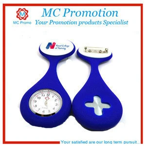 custom waterpoof silicone nurse watch with brooth