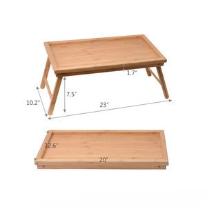 Custom wholesale eco-friendly bamboo hospital bed tray table