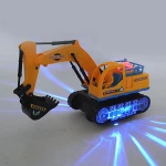 Customizable Plastic Engineering Vehicle Toy Electric Excavator Toy Vehicle with Music and Lights