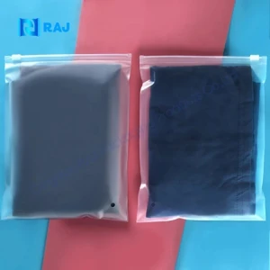 customized printed T shirt clothes packaging slider ziplock bag plastic zipper matte clothing bag