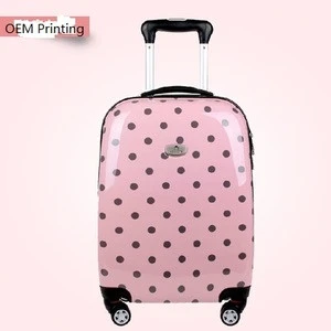 Cute Dot Printing Girls Luggage bag , Three Piece luggage set