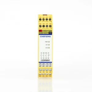CZSR8001-2A2B  E-Stop button, safety gate | 24V DC/AC | 2NO+2NC | Auto/Manual Reset Safety Relay