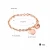 Import Dainty Rose Gold Rolo Chain Bracelet Women OT Toggle Stainless Steel Hand Jewelry Heart Charm Bracelets from China