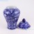 Import Dark Blue Under Glazed Porcelain Round Shape Red Shiny Flower Ceramic Storage Pot Jars from China