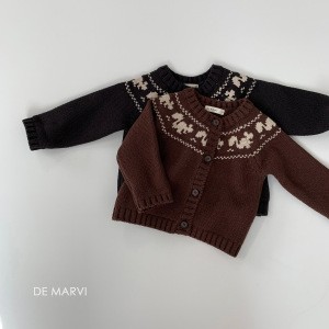 DE MARVI Toddler Infant Knitted Cardigan Sweater with Button Autumn Winter Clothes MADE IN KOREA