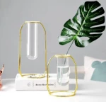 Decorative hydroponic vase glassware Dried flower wrought iron flower shelf glass test tube