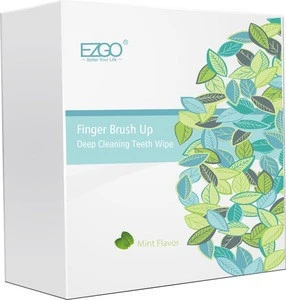 Deep Cleaning Teeth Whitening Brush Ups Private Label wet Wipes Disposable Finger Teeth Wipes