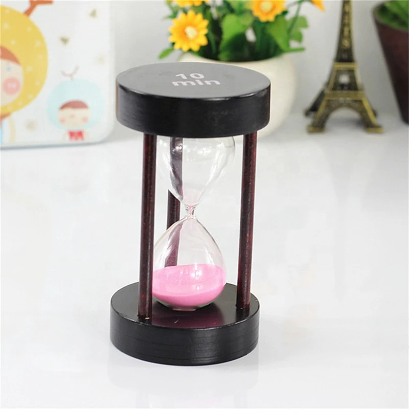 Desk Decorative Wooden Simple Style Round Shape 10 Minute Sand Timer Promotional Cheap Hourglass