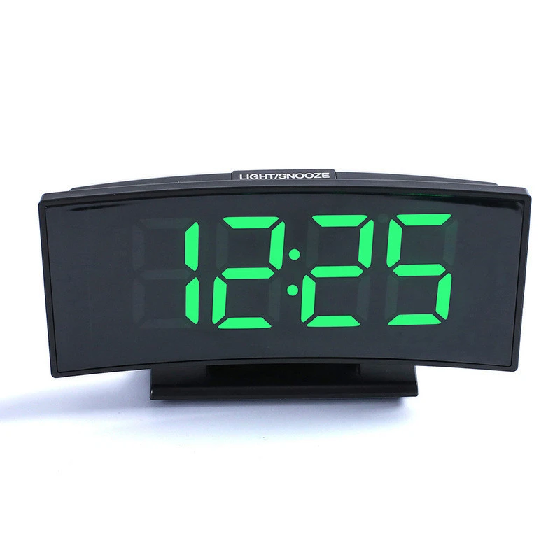Digital Alarm Clock 5&quot; Curved  LED Screen Clear Large Numbers LCD Clock