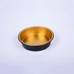 Disposable aluminum shallow quiche baking pans microwave oven foil pie pan 250ml