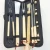 Import DLSW-G10 Wood handle stainless steel grill brush set all in one pc 10pcs set bbq tool in nylon bag from China