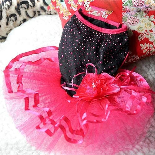 Dog Clothes lace dress party dress rose wedding puppy costume for dog pet animal Clothes C2785
