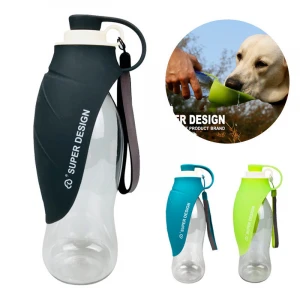 Dogs Cats Water Bottle Container With Silicone Leaf  Portable Pets Walking Water Bottle