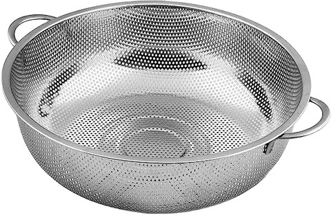 Drainer Cooking Sifter Strainer Metal Colander with Handle Vegetable Kitchen Food Strainer Basket Stainless Steel Colander Pot