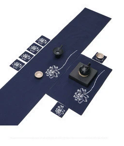 Dry cotton linen art linen tea mat curtains Zen dances Kungfu tea linen accessories green tea cup table runner