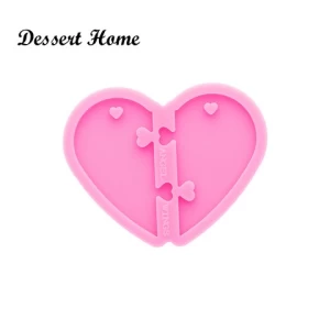 DY0584 Super Glossy Heart Puzzle Mold - DIY Necklace Resin Crafting Mold - Silicone Mold - Epoxy Mould Craft Cake Tools Moulds