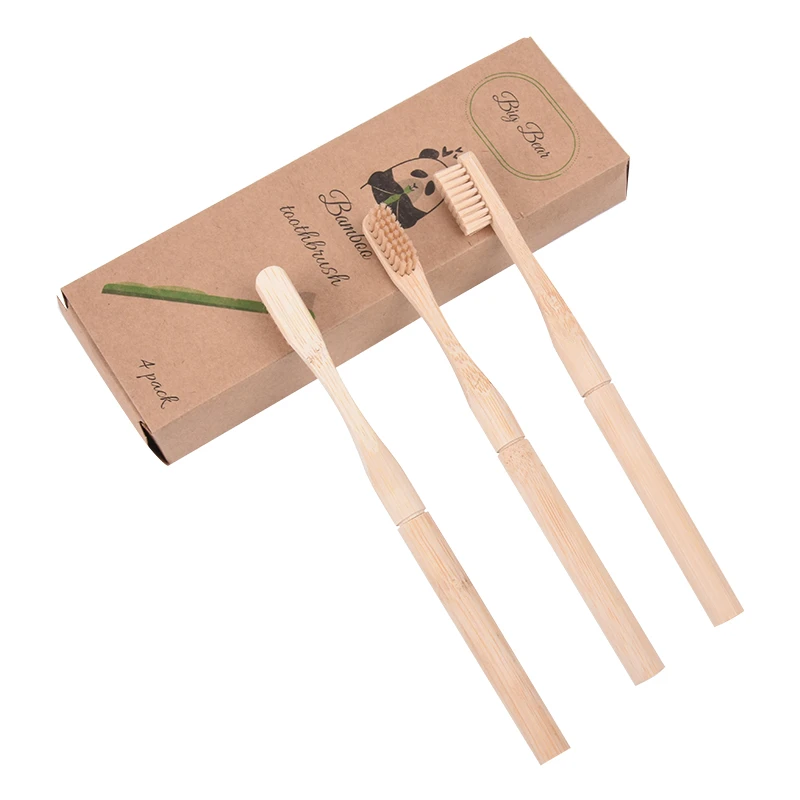 Eco Custom Logo Biodegradable Bamboo Toothbrush With Replaceable Head Charcoal Removable Organic Bamboo Toothbrush