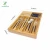Import Eco Friendly Adjustable Bamboo Kitchen Utensil Cutlery Tray Bamboo Kitchen Drawer Organizer w/Built-in Solid Bamboo Knife Block from China