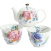 Eco-friendly floral ceramic flower language tea set cup with favorable price