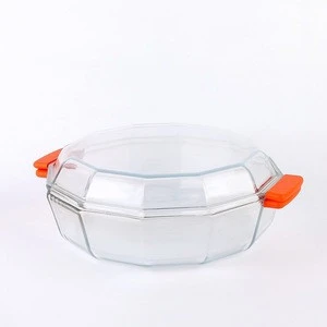 Eco-Friendly glass baking pan, oven baking tray with lid, casserole with silicon handle
