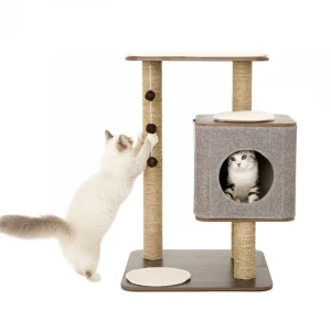 Eco-Friendly Healthy Multipurpose Cat Indoor Pet House Tree Wooden Tower Luxury Cat Climbing House