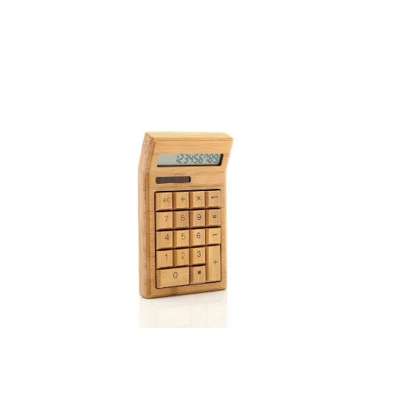 Eco solar cell calculator scientific bamboo calculator student wood 12 digit calculator