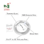 Elegant Stainless Steel and Glass Universal Lid, Fits All 7