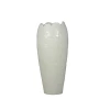 Embossed Porcelain Elegance White Rose Design Ceramic Flower Vase