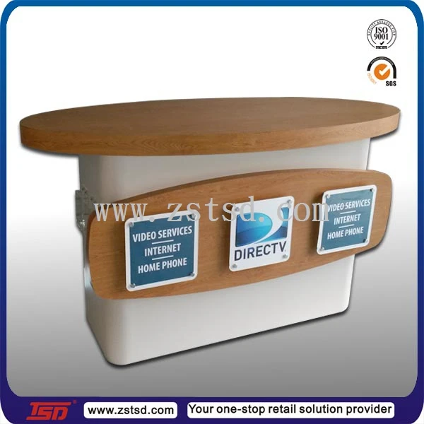 factory direct customized counter design/reception table design/round reception desk