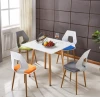 Factory direct modern style furniture without armrest metal leg design pp plastic dining chair