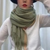 Factory direct  New trend acrylic wool feel knitted scarf women in stock Autumn fall scarf