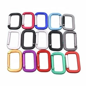Factory directly selling aluminum flat square carabiner hook as keychain or bag parts and accessories
